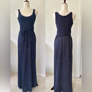 Fat Face Navy Woodblock Smocked Bodice Maxi Dress UK10/US6